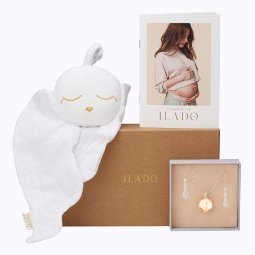 Coffret Doudou ange et bola de grossesse moon Ilado or rose