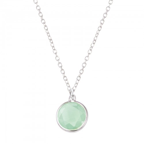 Collier Go Mademoiselle Argent et pierre couleur jade