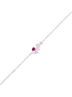 Bracelet Go Mademoiselle Argent et pierres de couleurs synthétiques