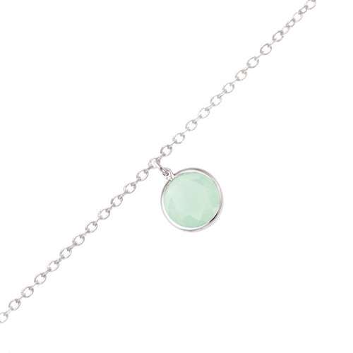 Bracelet Go Mademoiselle Argent et pierre de couleur jade