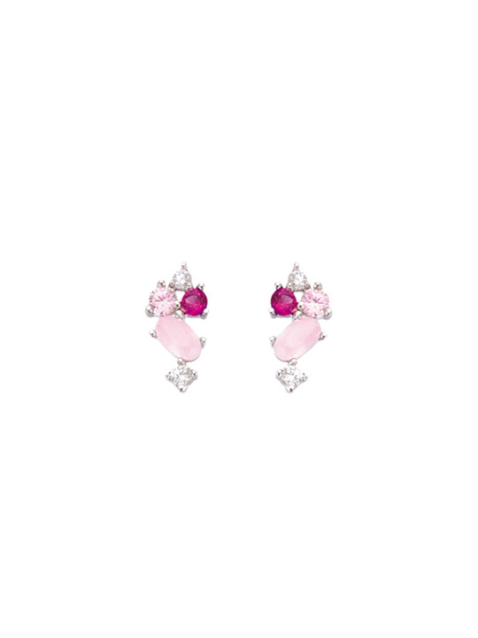 Boucles d'oreilles Argent et pierres de couleurs synthétiques