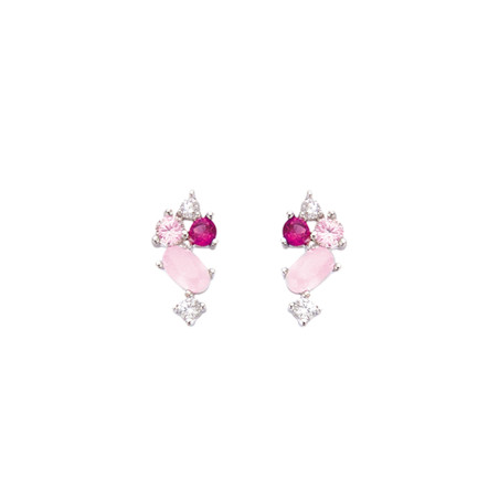 Boucles d'oreilles Argent et pierres de couleurs synthétiques