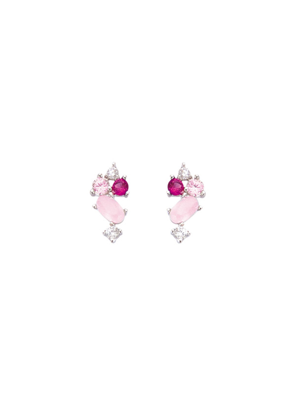 Boucles d'oreilles Argent et pierres de couleurs synthétiques