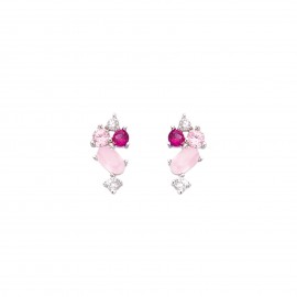 Boucles d'oreilles Argent et pierres de couleurs synthétiques