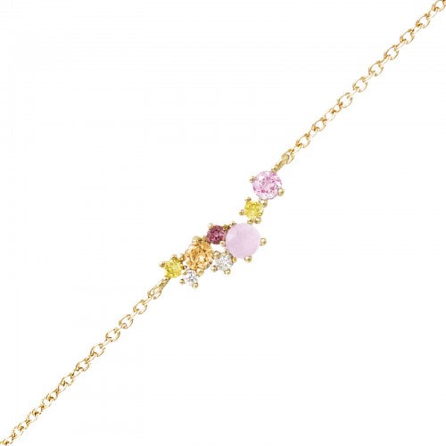 Bracelet Go Mademoiselle Plaqué Or et pierres synthétiques