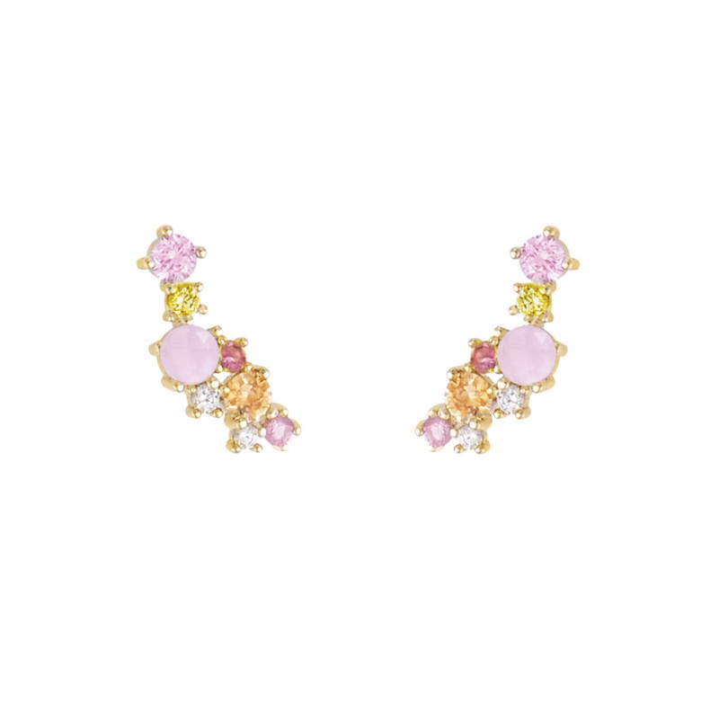 Boucles d'oreilles Plaqué Or et pierres 