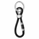 Porte clé acier et cuir noir