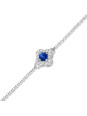 Bracelet Or blanc 750 diamants et Saphir