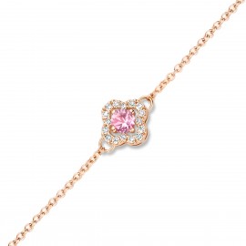 Bracelet Or rose 750 diamants et Saphir rose