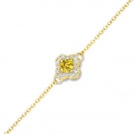 Bracelet Or jaune 750 diamants et Saphir jaune