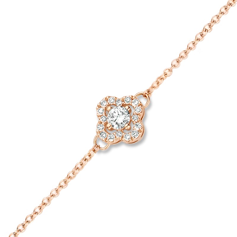 Bracelet Or rose 750 diamants