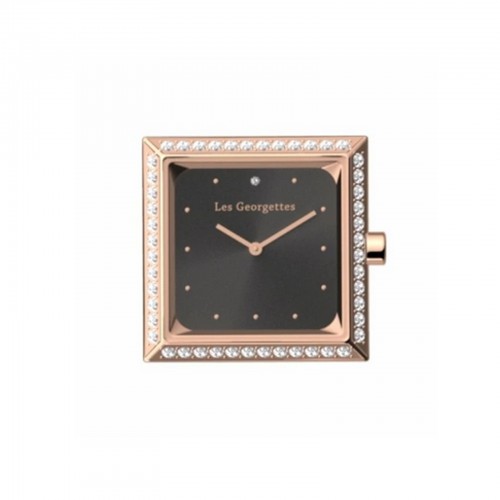 Boitier de montre Les Georgettes carré doré rose cadran noir