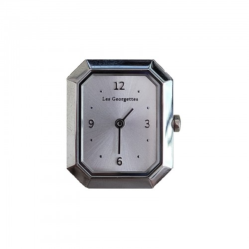 Boitier de montre Les Georgettes rectangulaire argenté cadran argent