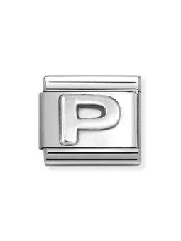 Nomination classic lettre P Argent