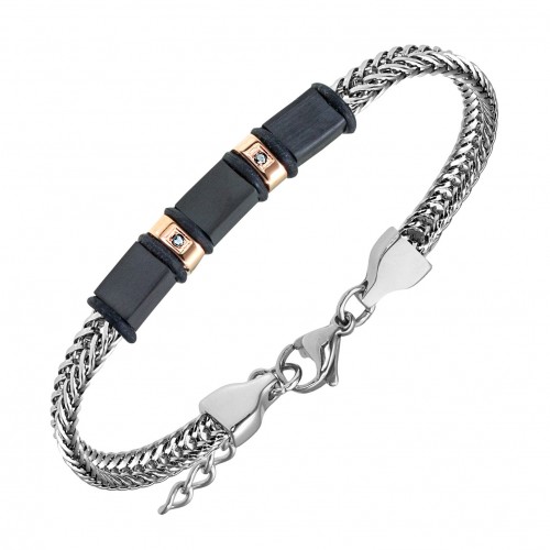 Bracelet All Blacks acier et diamants noir