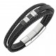 Bracelet All Blacks cuir et acier