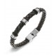 Bracelet All Blacks cuir et acier