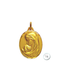 Médaille de baptême Vierge à l'enfant en Or - Augis