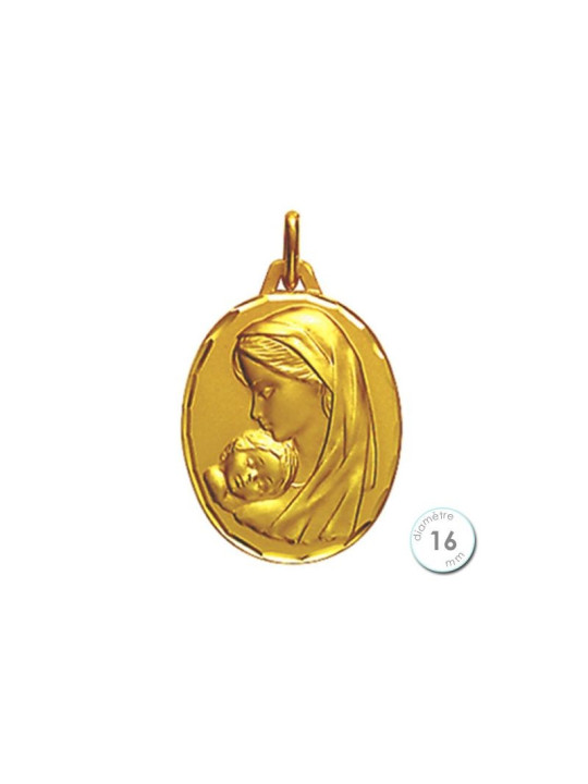 Médaille de baptême Vierge à l'enfant en Or - Augis