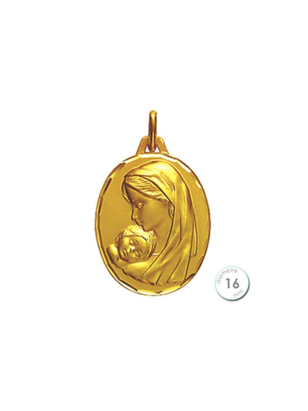Médaille de baptême Vierge à l'enfant en Or - Augis