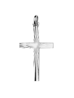 Pendentif croix facetée en Argent