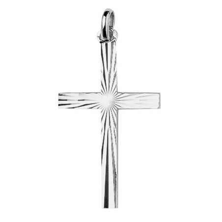 Pendentif croix facetée en Argent