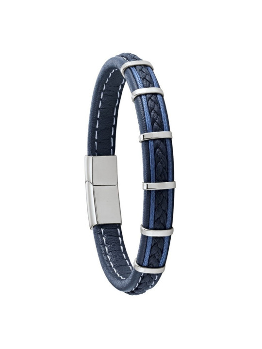 Bracelet homme cuir noir Jourdan