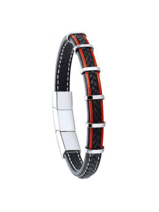 Bracelet homme cuir noir Jourdan