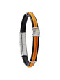 Bracelet homme cuir noir et corde nautique Jourdan