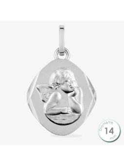 Médaille de baptême Ange en Or Blanc