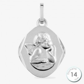 Médaille de baptême Ange en Or Blanc