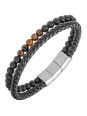 Bracelet All Blacks cuir et perles 682294