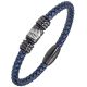 Bracelet All Blacks cuir bleu et acier noir 682299