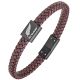 Bracelet All Blacks cuir marron et acier noir 682303