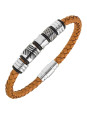 Bracelet All Blacks cuir marron et acier 682331