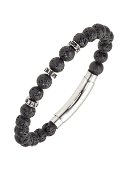 Bracelet All Blacks perles et acier 682340