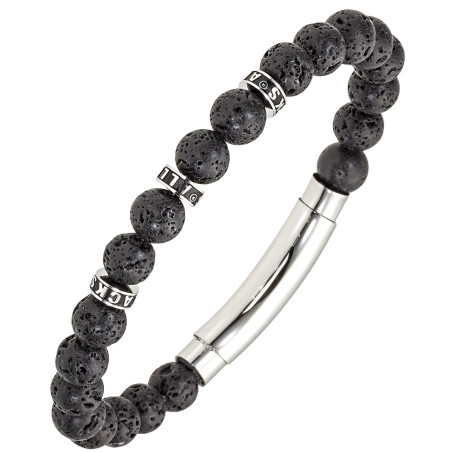 Bracelet All Blacks perles et acier 682340