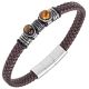 Bracelet All Blacks cuir marron et acier 682354