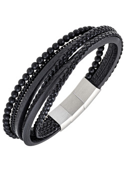 Bracelet All Blacks cuir noir 682364