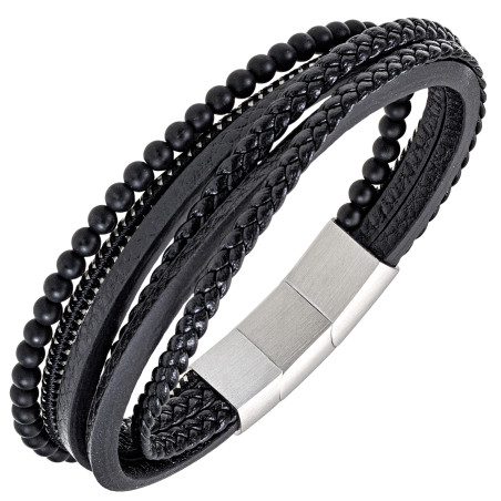 Bracelet All Blacks cuir noir 682364