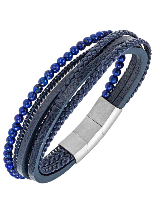 Bracelet All Blacks cuir bleu 682365