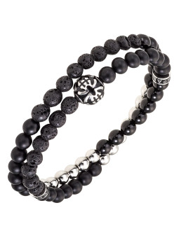 Bracelet All Blacks perles et acier 682370