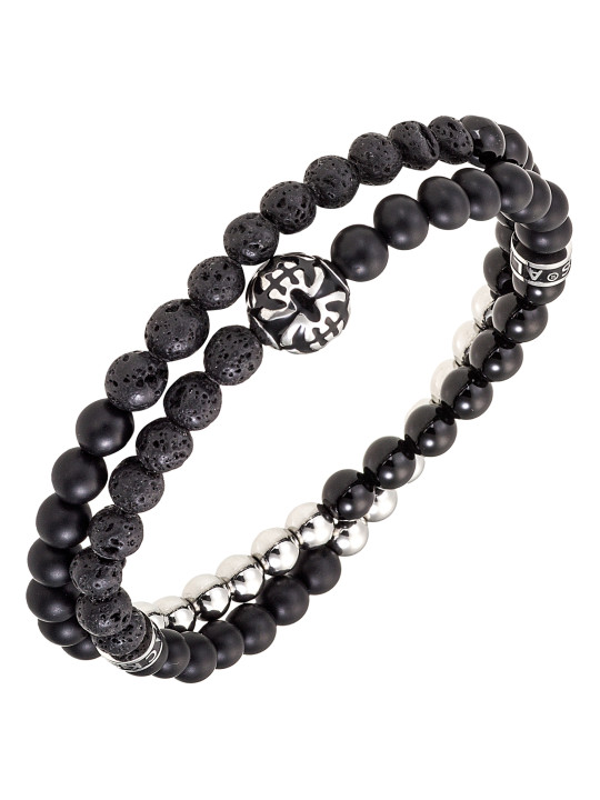 Bracelet All Blacks perles et acier 682370