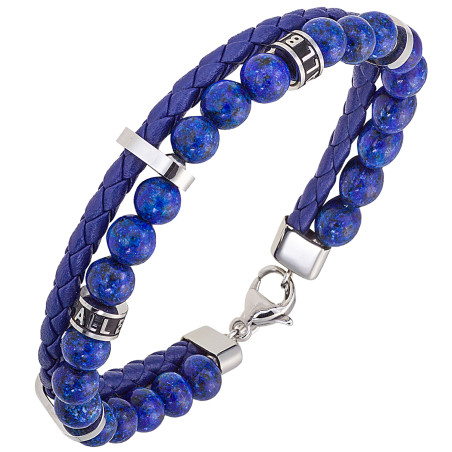 Bracelet All Blacks cuir et perles 682371