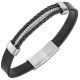 Bracelet All Blacks cuir noir et acier 682448