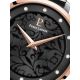 Montre femme Pierre Lannier bracelet milanais noir cadran motif fleuri noir 045L988
