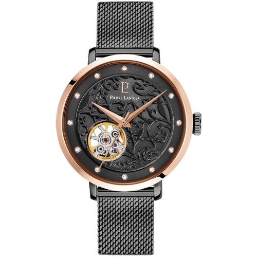 Montre automatique Pierre Lannier acier milanais noir 310F988