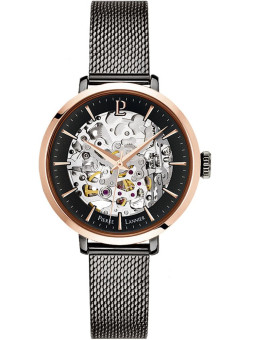 Montre automatique Pierre Lannier femme acier noire et or rose 314C988