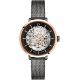 Montre automatique Pierre Lannier femme acier noire et or rose 314C988