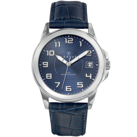 Montre Certus homme bleue bracelet cuir 610725